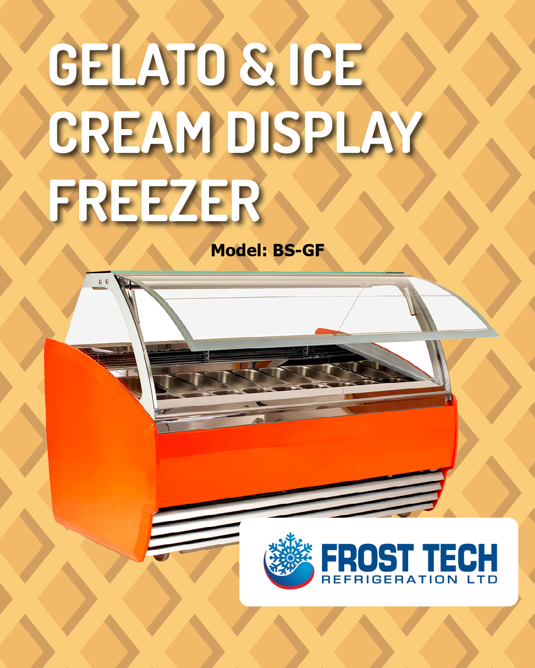 You are currently viewing Frost Tech Refrigeration Curved Glass, BS-GF Gelato & Ice Cream Display Freezer