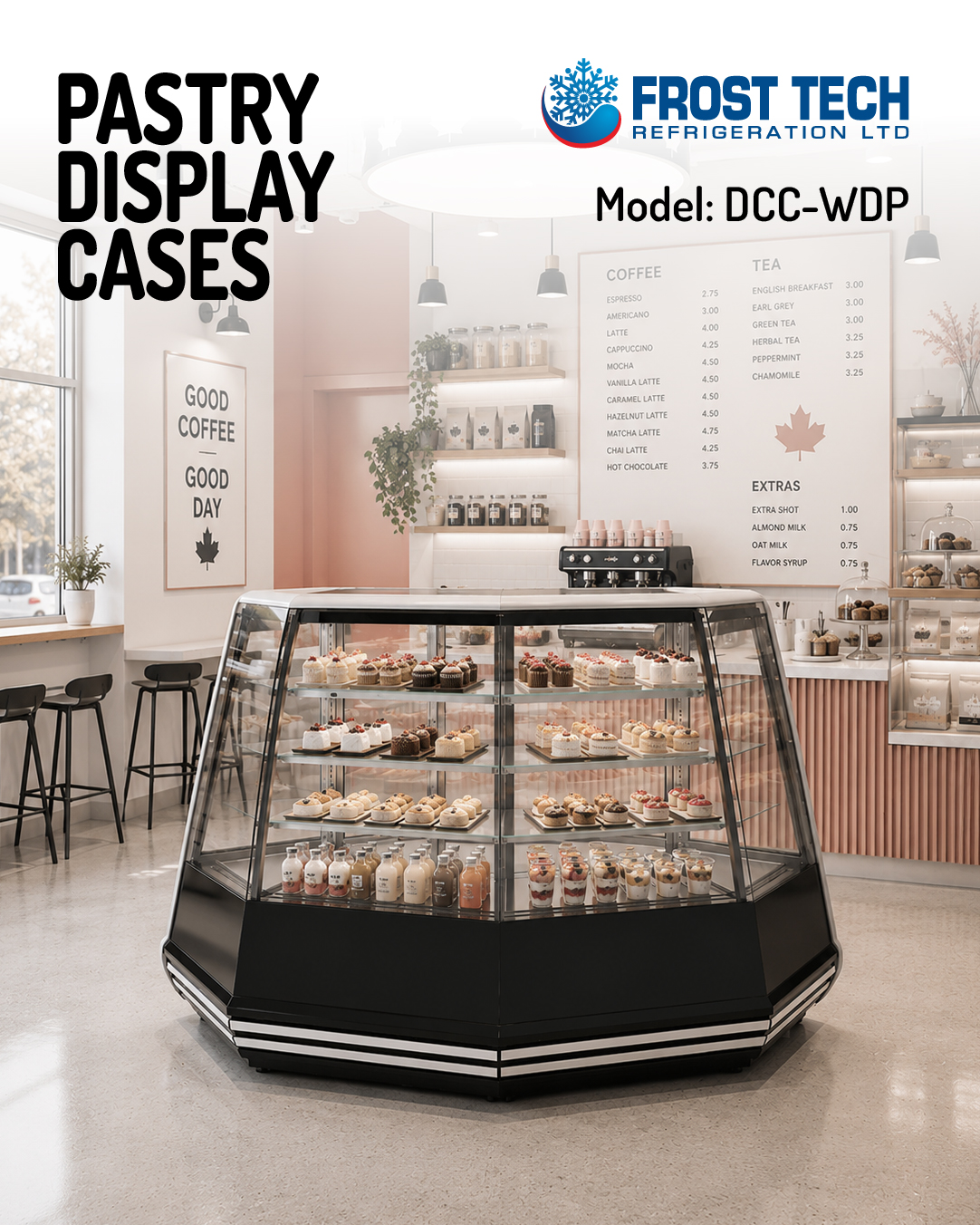 Read more about the article pastry display cases – Model DCC-WDP – Frost Tech Refrigeration