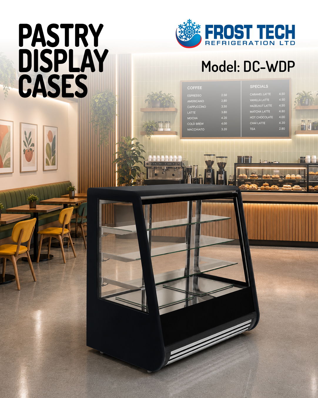 Read more about the article pastry display cases – Model: DC-WDP –  Frost Tech Refrigeration