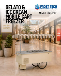 Read more about the article Gelato & Ice Cream Mobile Cart Freezer RKC-PGF | Premium Mobile Display | Frost Tech Refrigeration