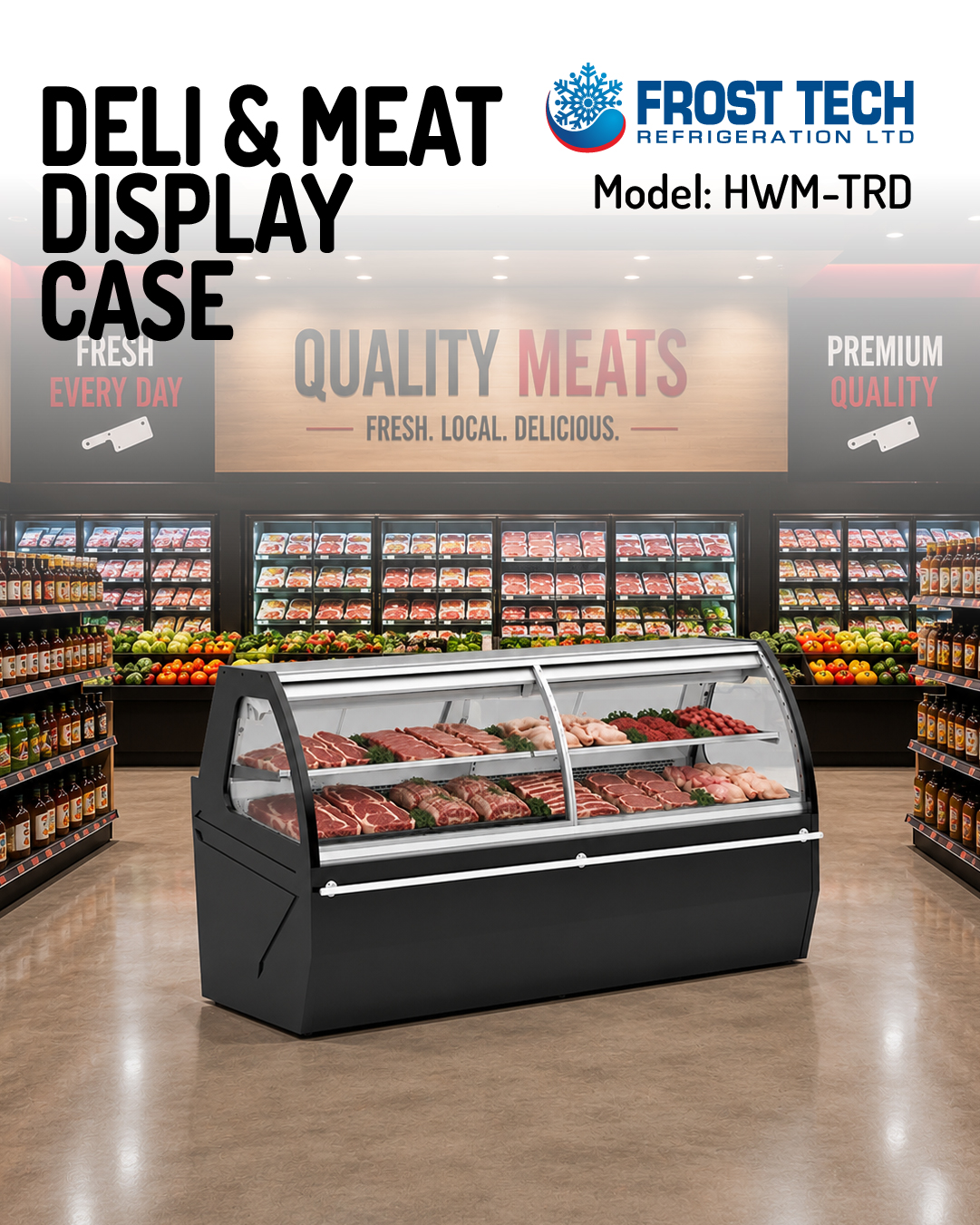 Read more about the article Deli & Meat Display Case HWM-TRD 54 High | Premium Refrigerated Service Counter | Frost Tech Refrigeration