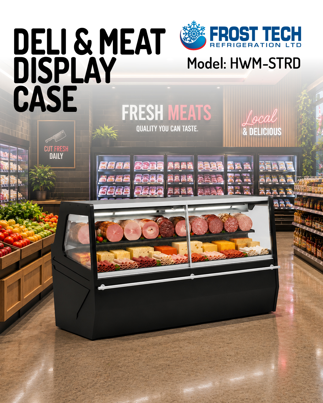 Read more about the article Deli & Meat Display Case HWM-STRD | Commercial Refrigerated Meat Display | Frost Tech Refrigeration