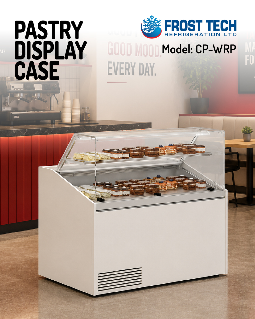 Read more about the article Pastry Display Case CP-WRP | Refrigerated Straight Glass Bakery Display | Frost Tech Refrigeration