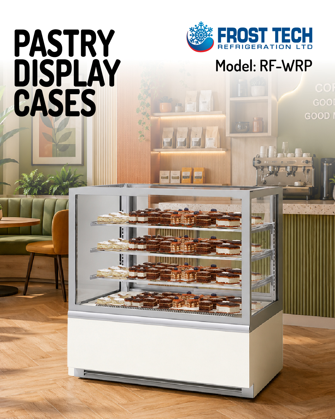 Read more about the article Pastry Display Cases RF-WRP | Refrigerated Straight Glass Display Cases