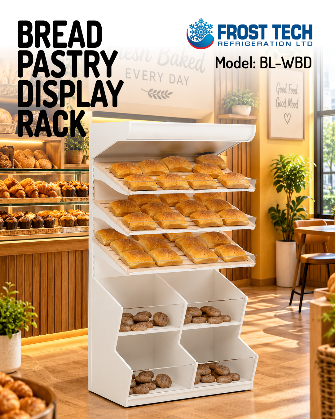 You are currently viewing Bread Pastry Display Rack | BL-WBD | Frost Tech Refrigeration