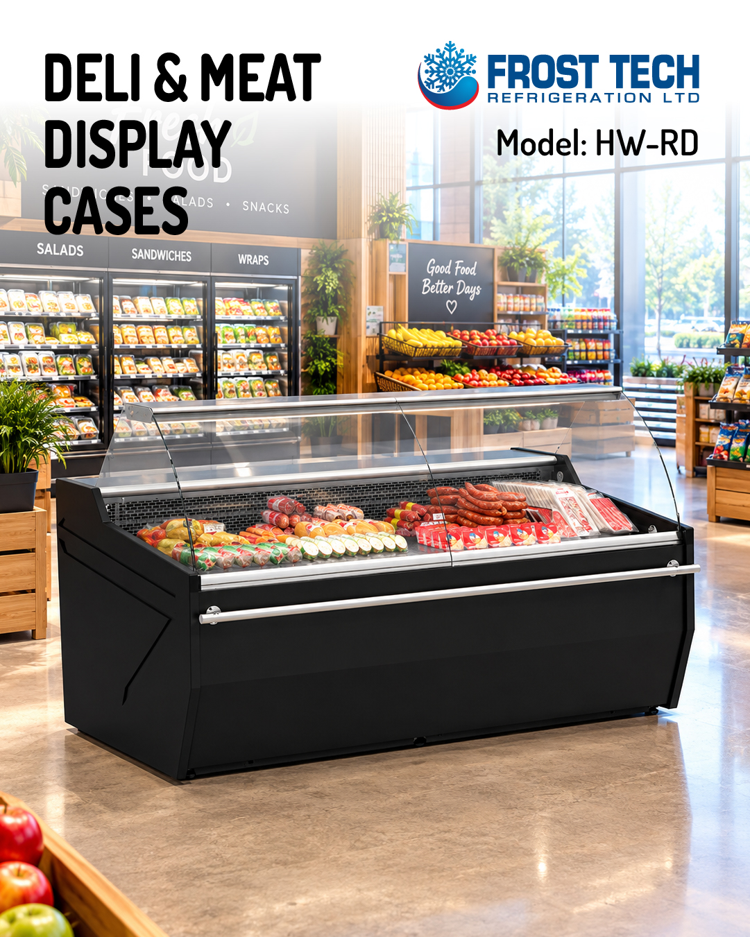 Read more about the article Deli & Meat Display Cases | HW-RD Curved Glass Display
