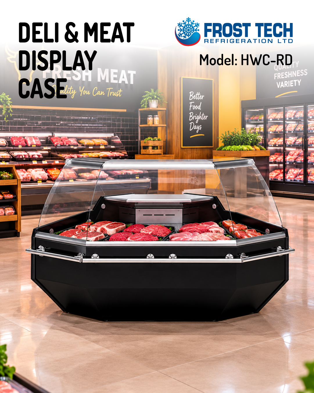 Read more about the article Deli & Meat Display Case | HWC-RD Curved Corner Display