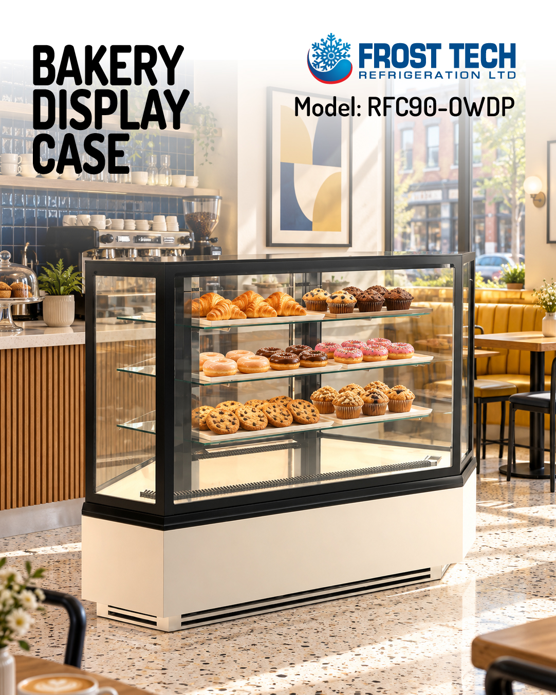 Read more about the article Bakery Display Case | RFC90-OWDP Corner Pastry Display